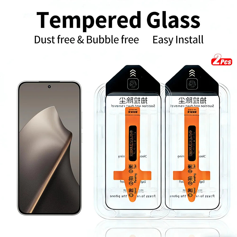 2pcs Tempered Glass for Xiaomi 15 15T Pro 14 13T 14T Pro 13 Mi13 Mi15 Mi13t Mi14t Mi15t Pro Screen Protector One-Touch Install